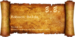Babocs Bolda névjegykártya